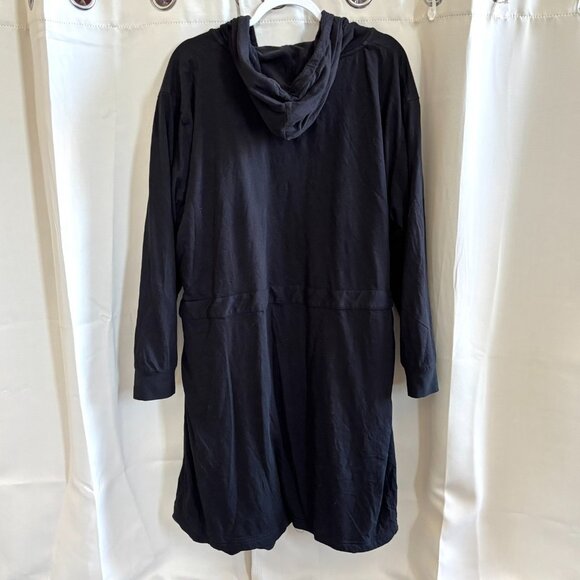 Dude Robe Mens L/XL Black Belted Hooded Terry Lining Loungewear Comfy 19180 - Picture 2 of 14